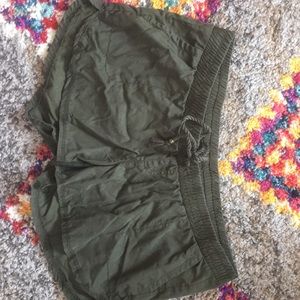 Army green maternity shorts